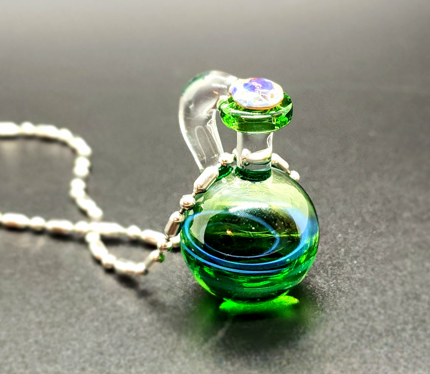 Emerald Swirl Potion Pendant